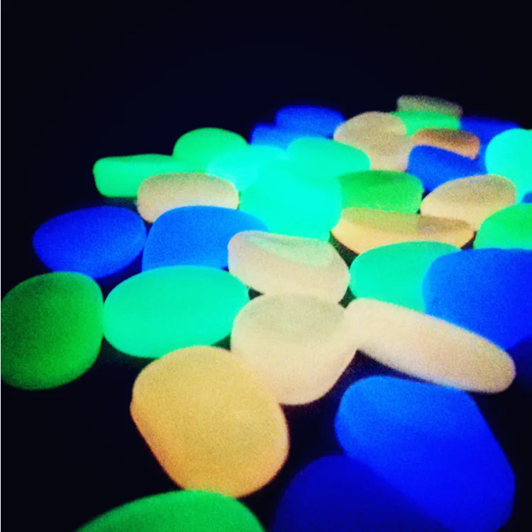 Glow in the dark pepples stones for fish tank vase garden walkways
