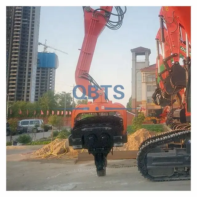 30-40 ton excavator equipped with hydraulic vibratory pile hammer and pile driver hammer for Hyundai R455LC-7