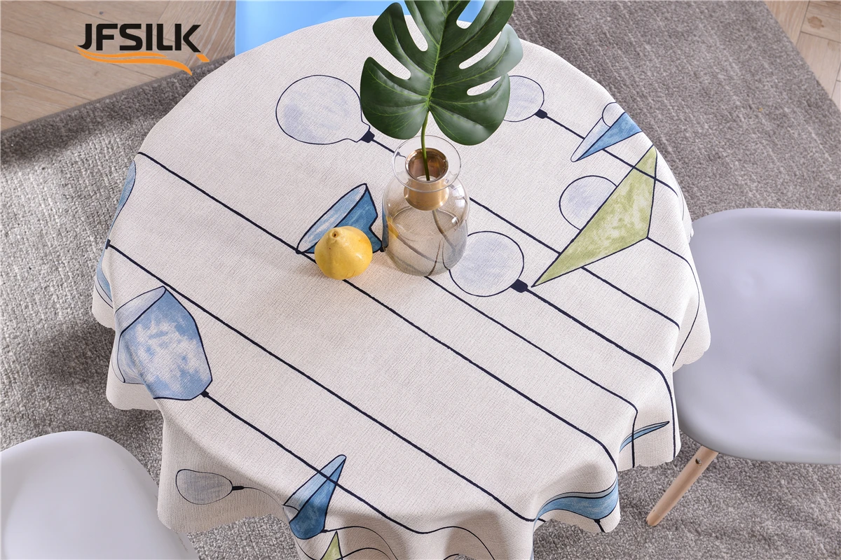 Printing Green plants leaf  outdoor waterproof tablecloth 60 inch wedding customized dining custom fabric buy table cloth round