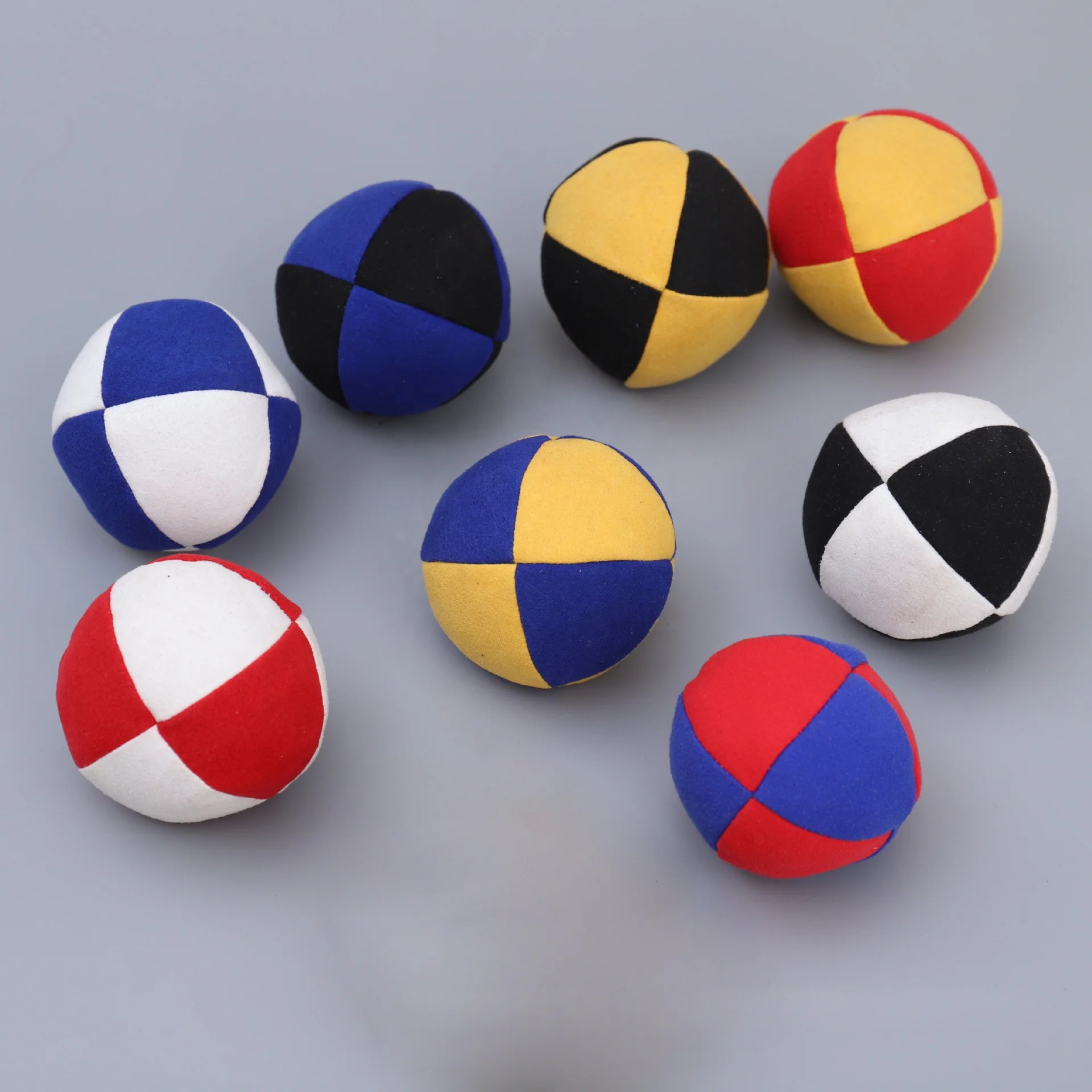 Hacky Sack Handmade of Synthetic Suede and Filled Custom Logo Colors Panels Fill Footbag