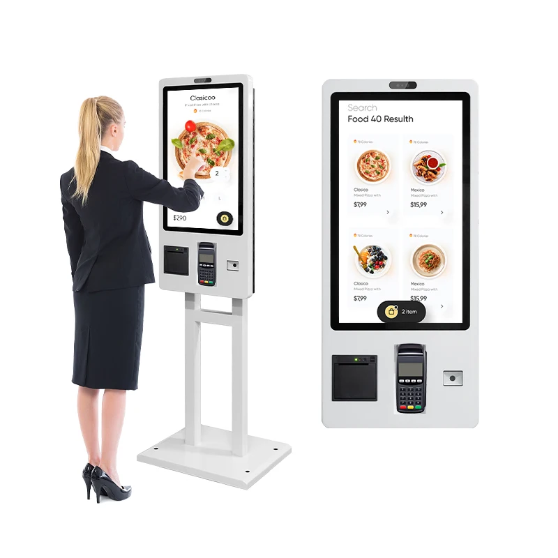 self ordering kiosk in restaurant food order machine payment terminal thermal printer self service kiosk
