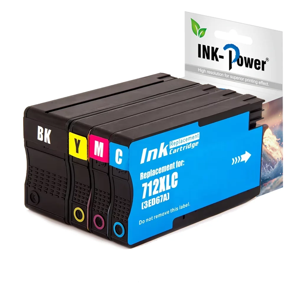 INK-POWER  712XL 712 XL Premium Remanufactured Color Inkjet Ink Cartridge for HP712 for HP DesignJet T210 T230 Printer