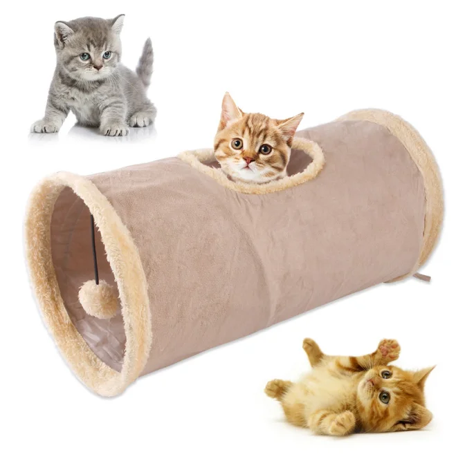 Collapsible Outdoor Cat Fabric Puppy Rabbit Play Chase Hide Pet Bed Cat Tunnel Cat Toy Tunnel Cube