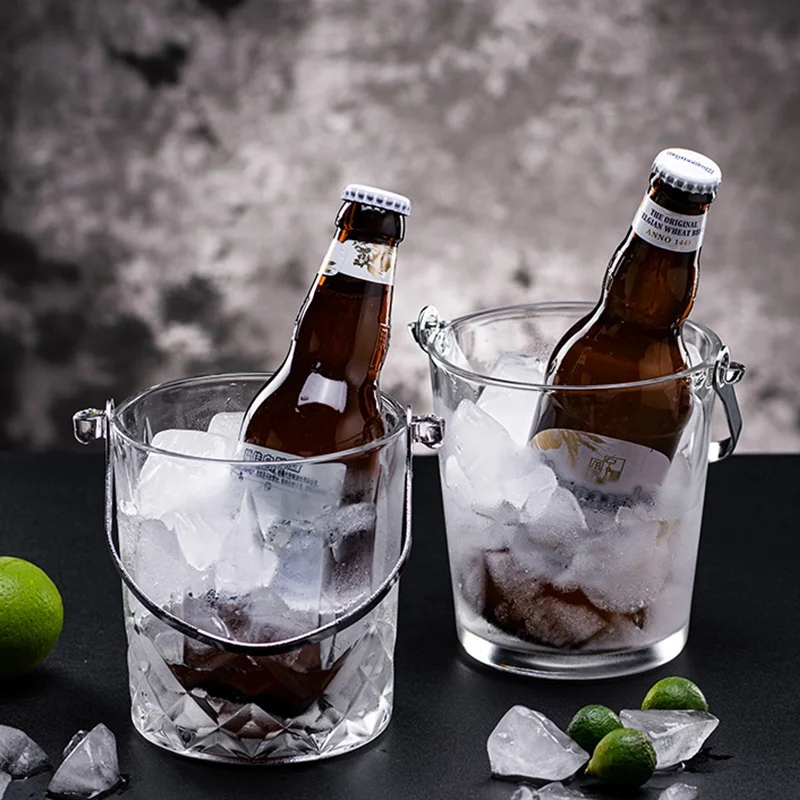 Seau a  Glace Bucket Of Ice White Bar Supplies Beer Glass Ice Bucket Rattan Ice Bucket