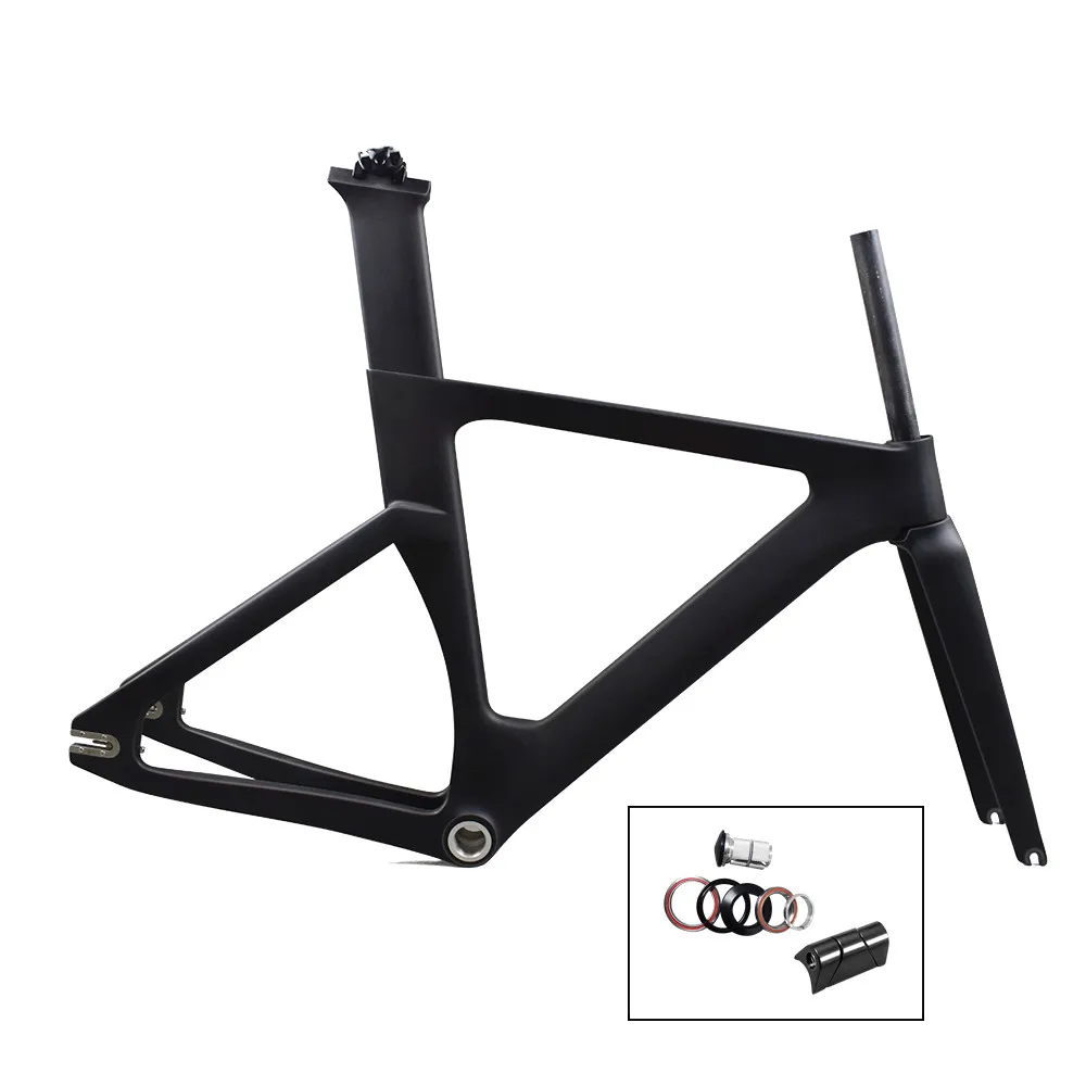 Carbon Track Frame Fixed Gear bike frame BSA with Fork/seatpost road carbon frames 49/51/54cm Carbon Track Bike frameset