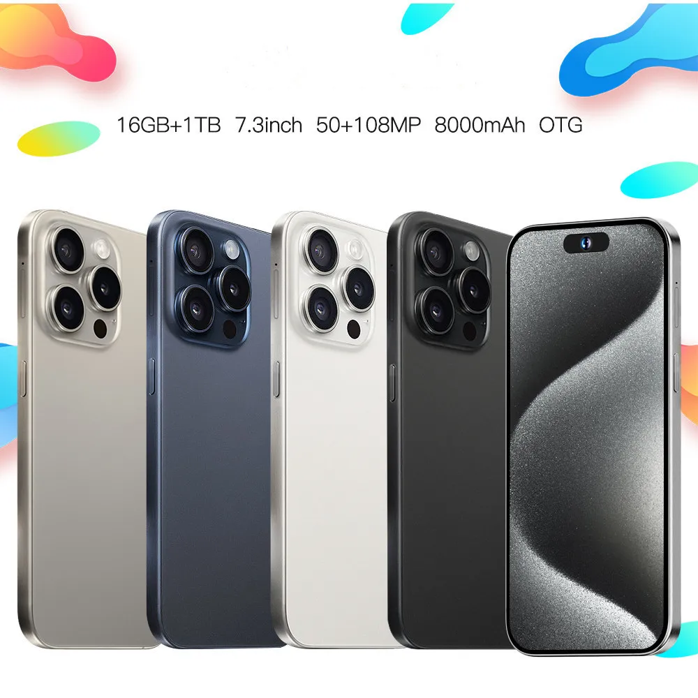 5g Dual Sim Card I 15 Phone 15 Pro Max 5g Smartphones Smart Phone AMOLED Vivo T3x 5g Phone 1511 Box Speaker Global Version 65W