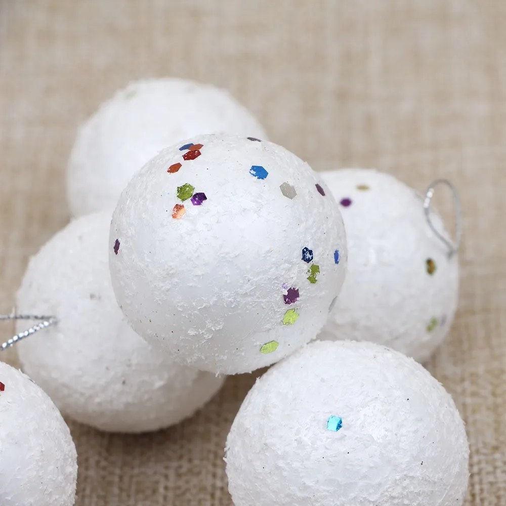 Cheap Christmas tree ornaments snow ball  Xmas star 4-6cm christmas bell