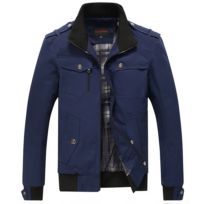 Men Jacket Coats Fashion Trench Coat New Autumn Casual Slim Fit Overcoat Black Bomber Jacket Male