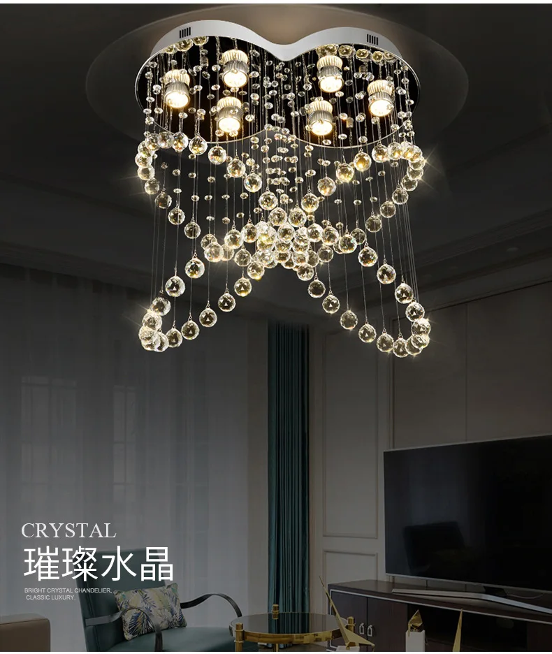 Wholesale modern room round ceiling lamp with crystal ceiling lights