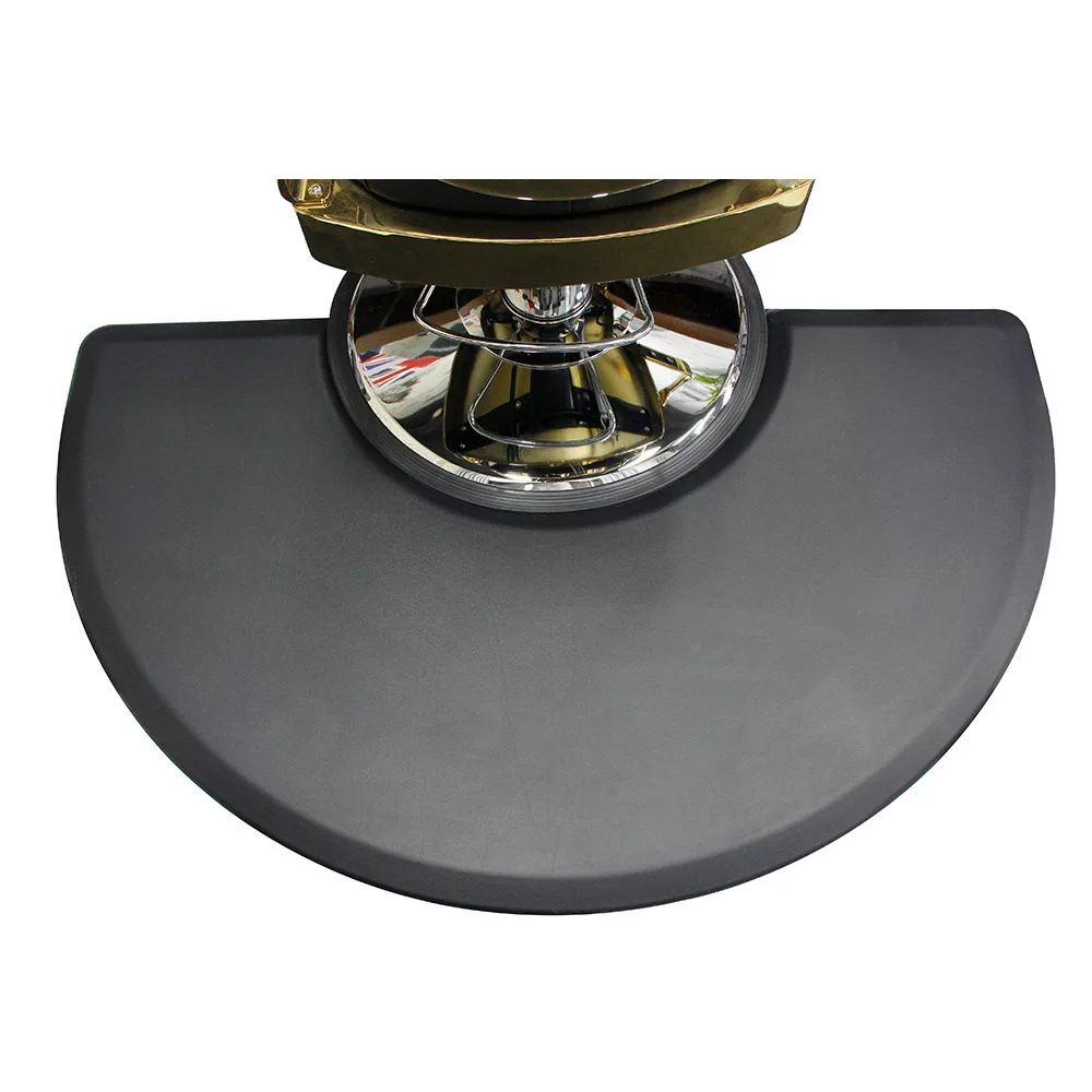 Semi Circle Salon Mat Anti-Fatigue Floor Black Barber Chair Mats Stations Salon Rubber PVC Chair Mat