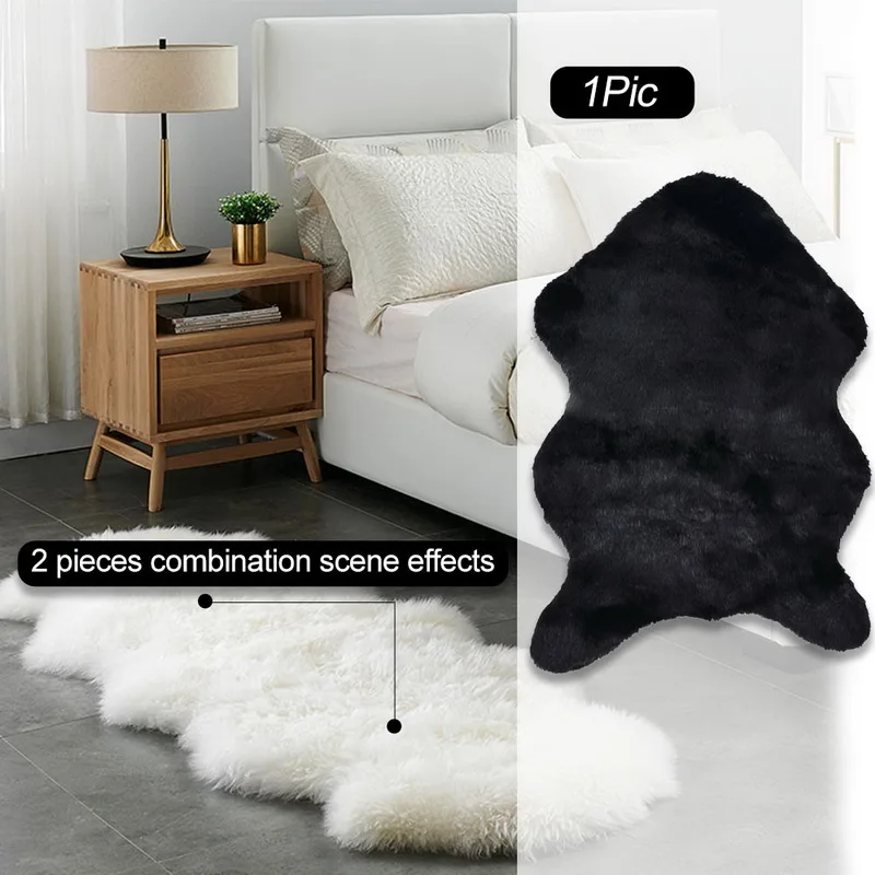 High quality irregular Sheepskin Rug Shaggy Plush Fuax Fur Carpet for Home Decor Mat