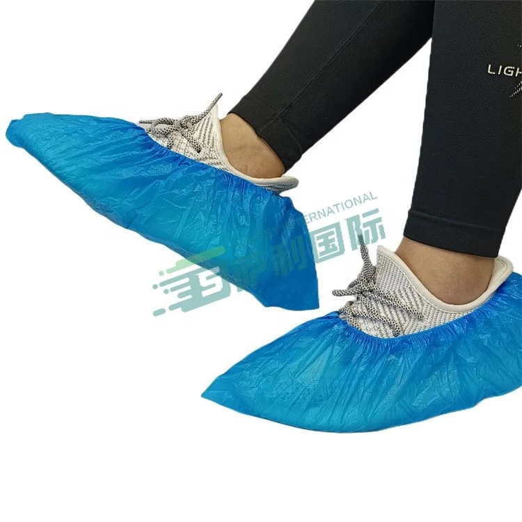 China Manufacturer Wholesale Overshoes PP Non-woven Fabric CPE Foot cover Anti-slip PE Shoe Cover