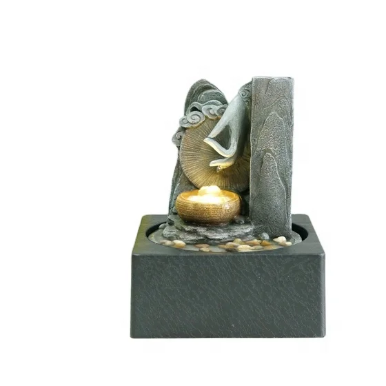 Buddha Statue Polyresin WaterFall  Table Top Water Fountain for Home and Garden Decoration