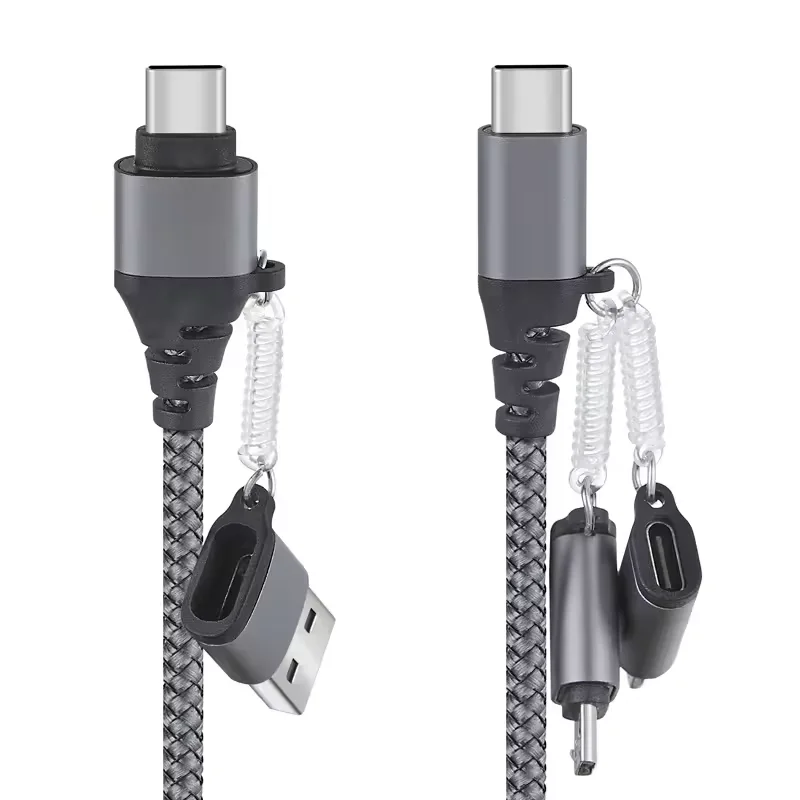 Factory 5 in 1 Nylon Braided 66W Type C to Type C PD Fast Charge USB Data Cable