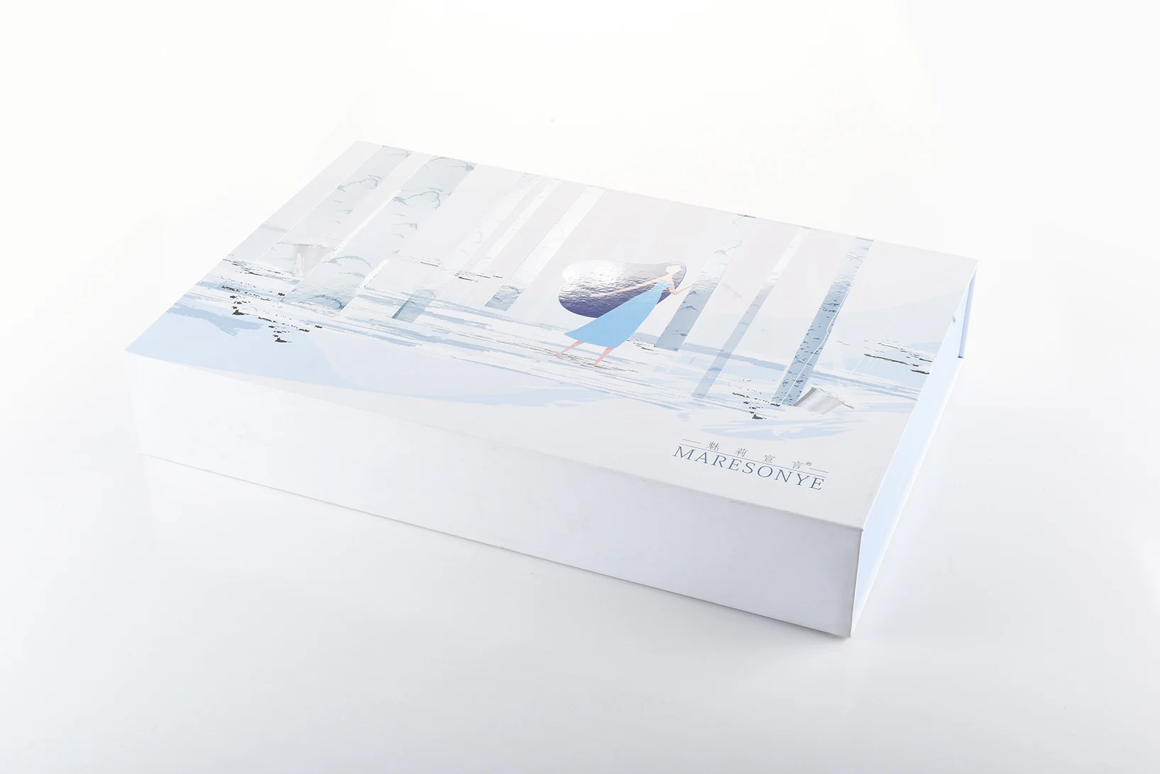 
Custom Packaging White color lid hinge base paper box with foam tray 