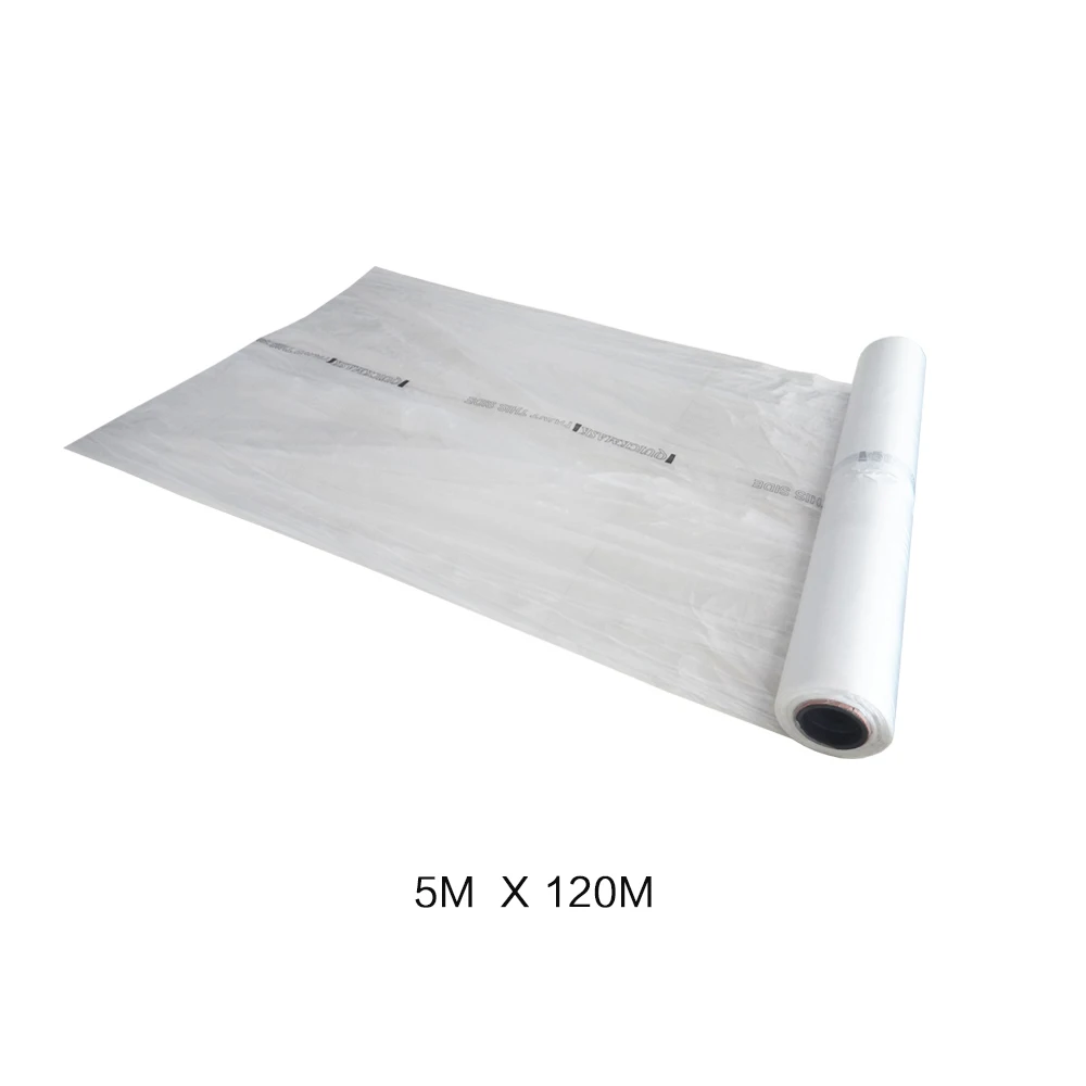 5m x 120m 9 Micron White Translucent / Blue Antistatic Plastic Car Painting Masking Film
