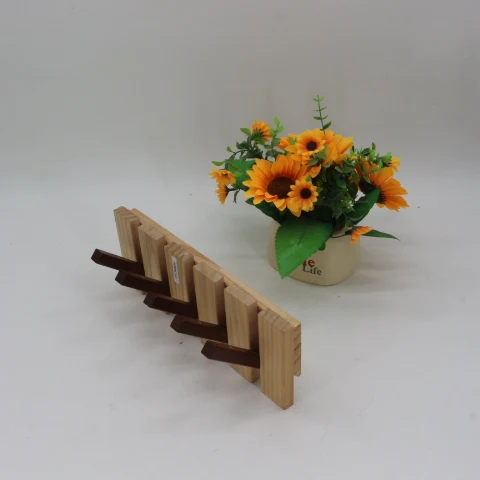 Wood Wall Mounted 5 Hooks Coat Rack Wall Mounted Clothes Hanger Natural Wood Piano Coat Rack