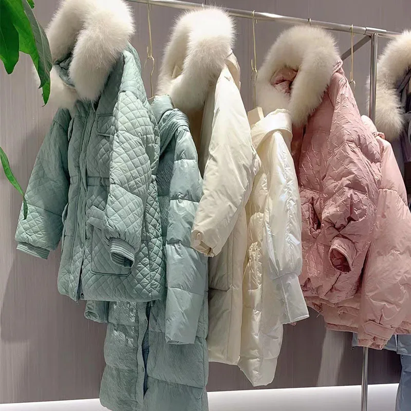 Новинка Зима 2022 куртка на белом утином пуху б/у Оптом Скидка Женская одежда