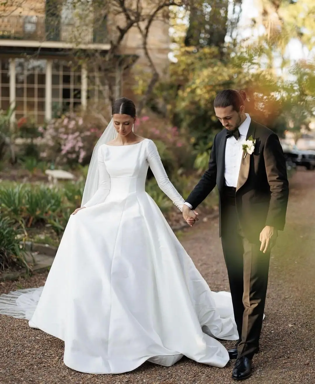 Mily Bridal MW170, простая атласная консервативная свадебная одежда с длинными рукавами, белое праздничное платье, свадебные мусульманские платья