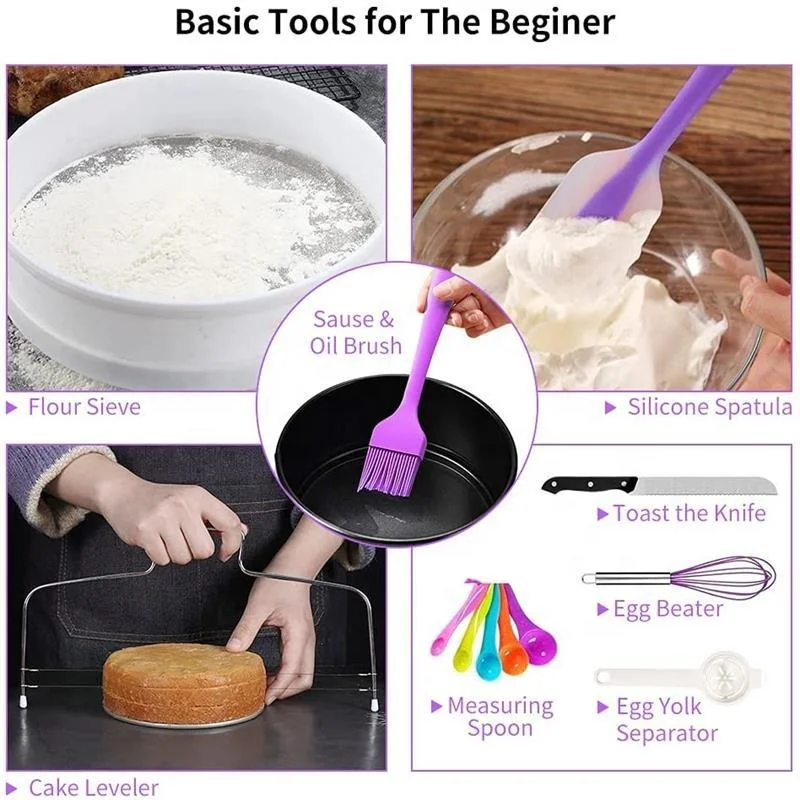 Custom 431 Pieces Pastry Baking Utensils Icing Piping Tips Nozzle Spatula Smoother Pastry Bags Cake Decorating Supplies Kit