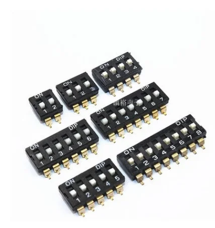 Good quality  2.54MM SMD DIP switch gold-plated pin KM-01 / 2/3/4/5/6 / 8P 2.54MM SMD