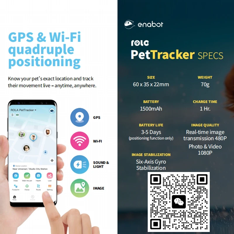 Animal pet camera GPS Tracker with long standby and small size mini gps device ideal for dog cat