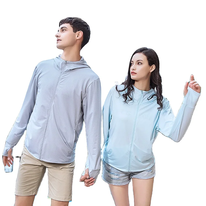 UPF50 + Солнцезащитная одежда для влюбленных пар наружная походная Рыбалка летняя рубашка с УФ-защитой женщин и мужчин ледяная на заказ