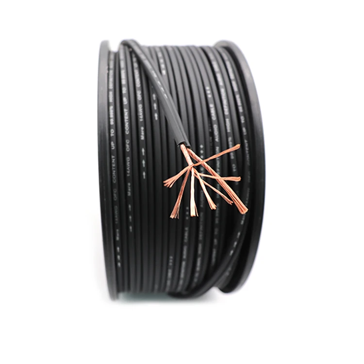 Wholesale car audio14GA OFC speaker cable wire black flexible professional loud speaker cable