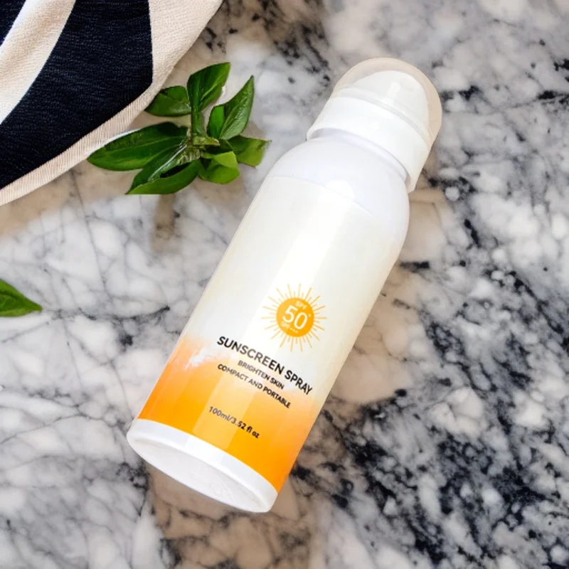 wholesale private label custom 50ml small bottle pocket spf 30 50 chamomile body cooling spots face mist sunscreen spray