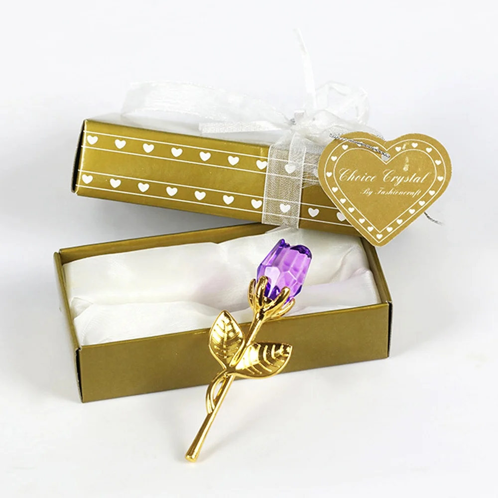 Хрустальные Фигурки розы, сувениры и подарки на свадьбу, День Святого Валентина, сувенирное украшение для стола в коробке
