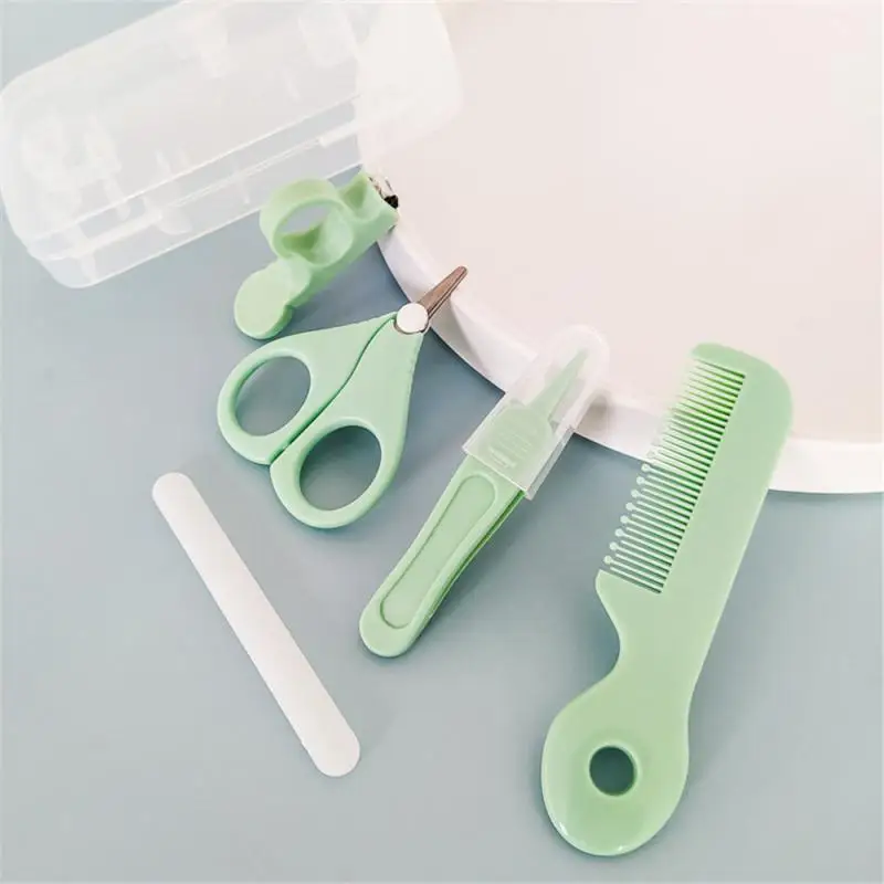 Infant Nail Clippers Scissors Hair Care Comb Set Newborn Booger Clip Nail Daily Care 5-piece Set Nail Supplies for Professionals