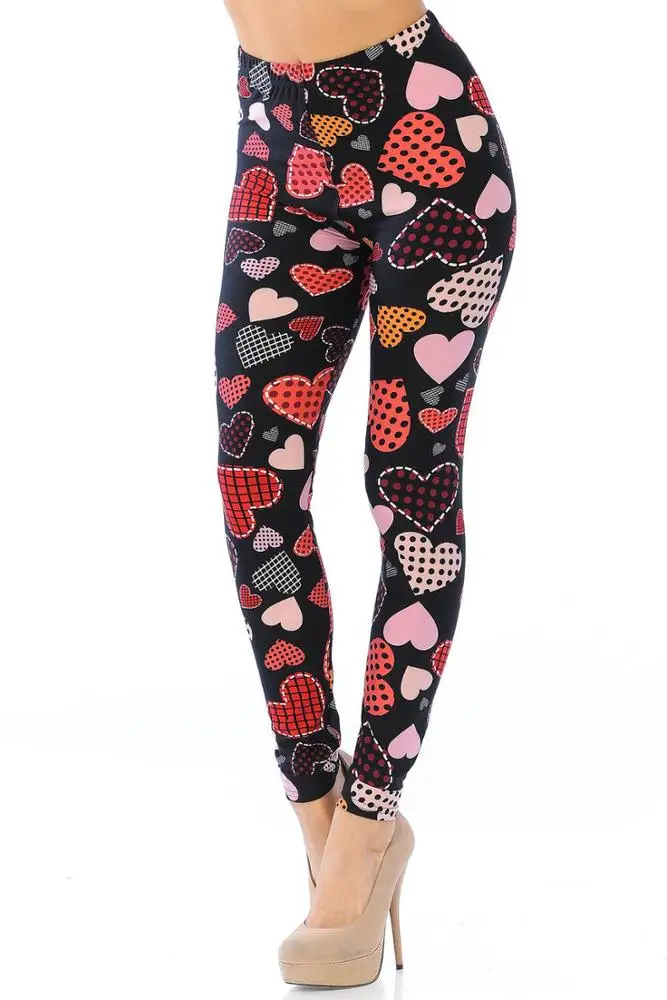 Pink Hearts Prints Valentine Leggings for Mommy and Kids Tights Wholesale