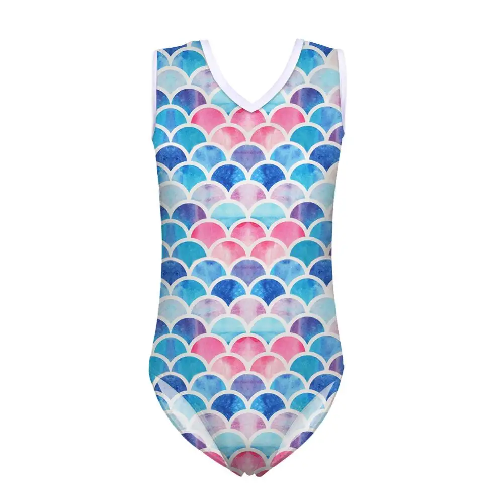 THIKIN Colourful Scales Custom Kid Bikini Low Moq Swimming Suit Printed Little Girls One Piece Lightweight Soft Swimwear