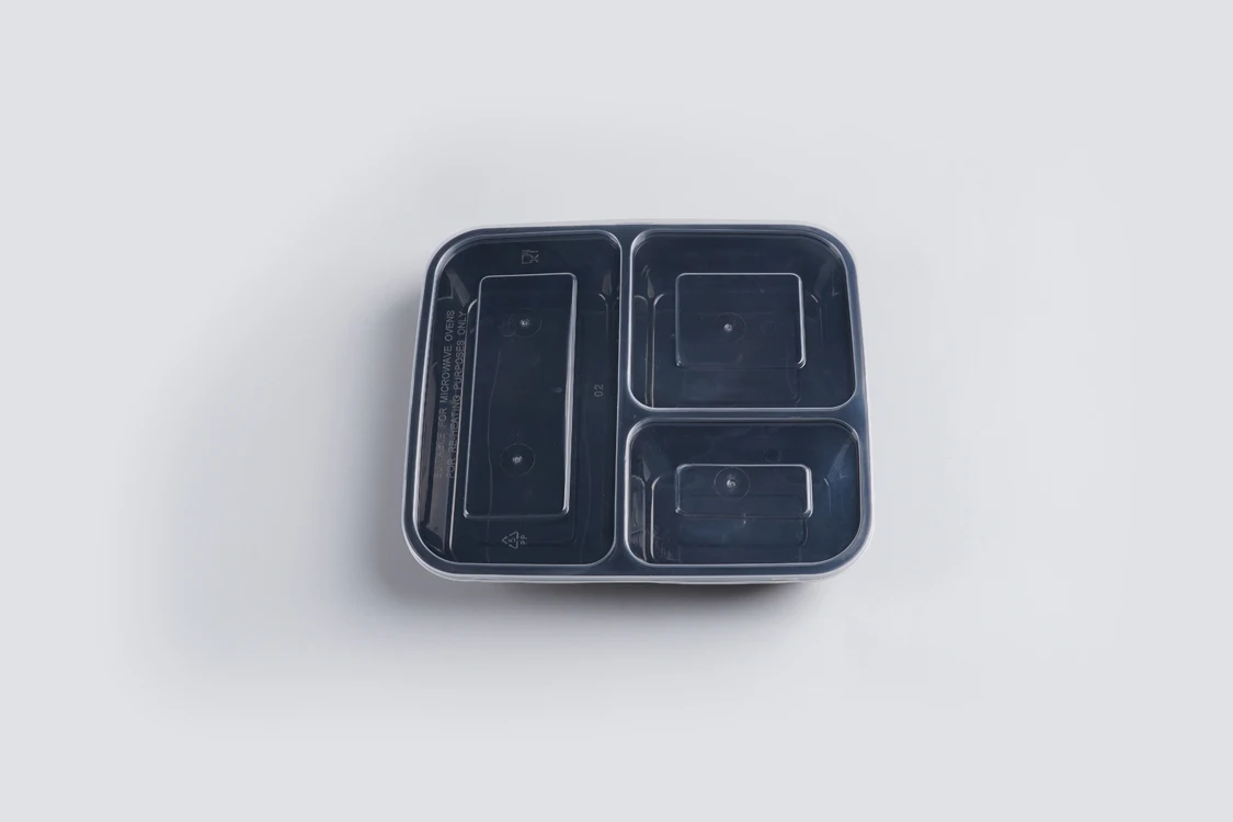 3 compartments microwave plastic takeaway meal  PP disposable food container bento lunch box