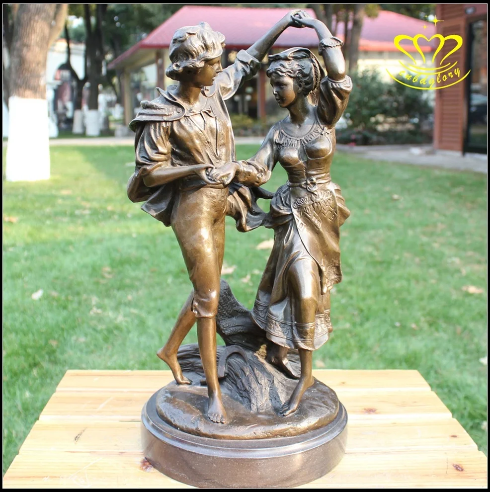 Outdoor garden plaza Street Landscape decoration Design metal art Sculpture bronze Dancing girl Statue