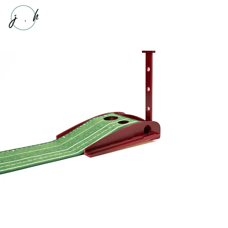 Solid Wood Base Golf Putting Mat Putting Green Indoor with Auto Ball Return