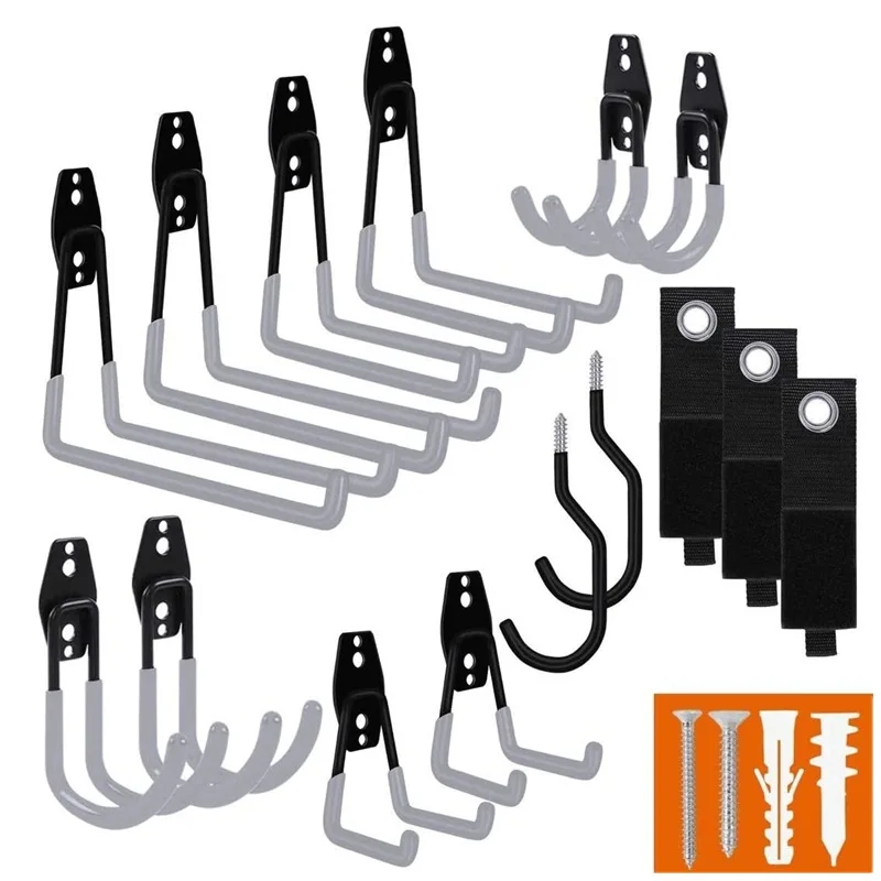 Heavy Duty Utility Double Bikes Organization Hold Wall-mounted Garage Storage Hooks