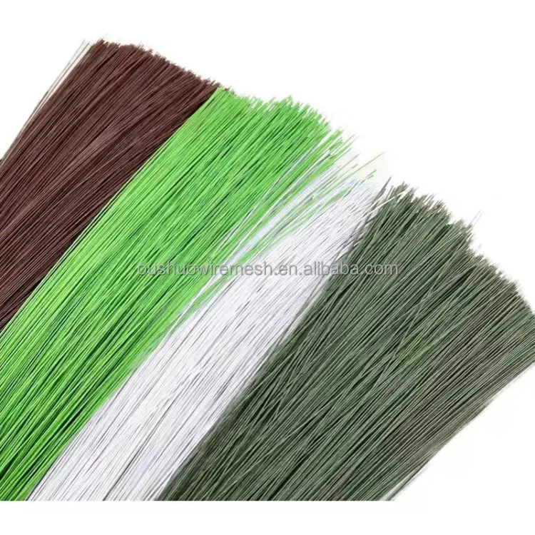 Artificial flower making material supplies 14inch 36cm length green floral wire flower stems craft wire