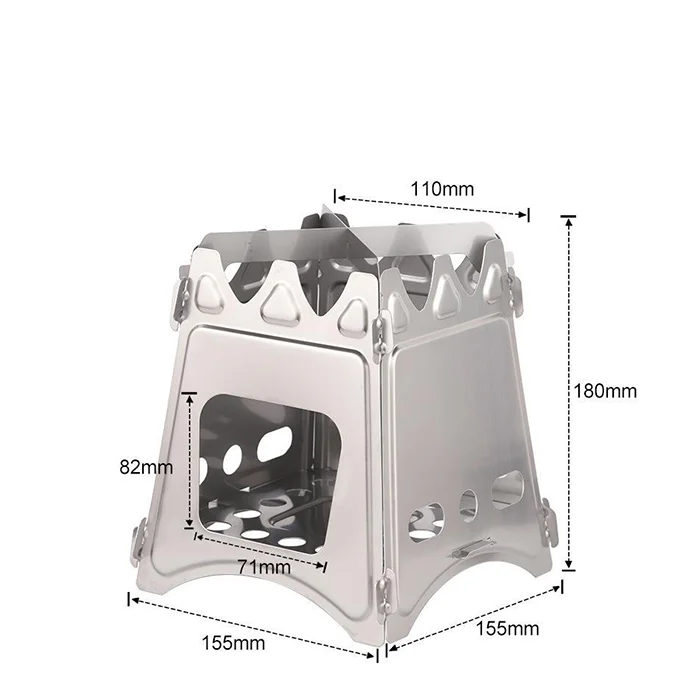 Outdoor Camping Wood Fire Stove Stainless Steel Portable Wood Burning Stoves For Outdoor Hiking Picnic