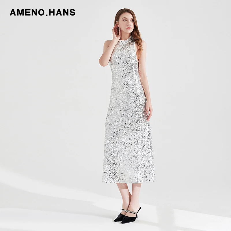 2022 New Arrivals Sparkly Dress Women Birthday Celebrate Brand Evening Dress