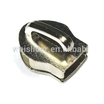 Nylon non lock zipper metal slider only zip head without puller new design for garment