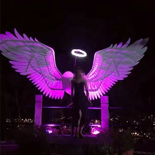 Custom Art Installation Giant Lighting LED Interactive Butterfly Wings For festival Decoration Prop