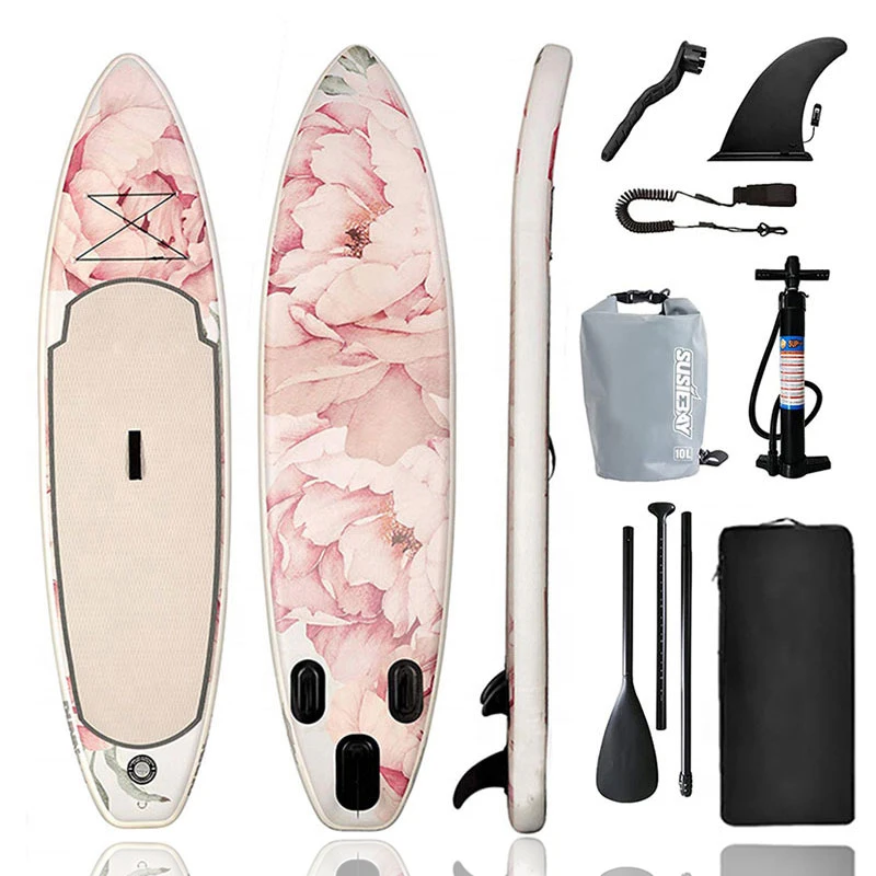 factory wholesale 12 feet 6 sup paddle board surfing inflatable paddle board paddle