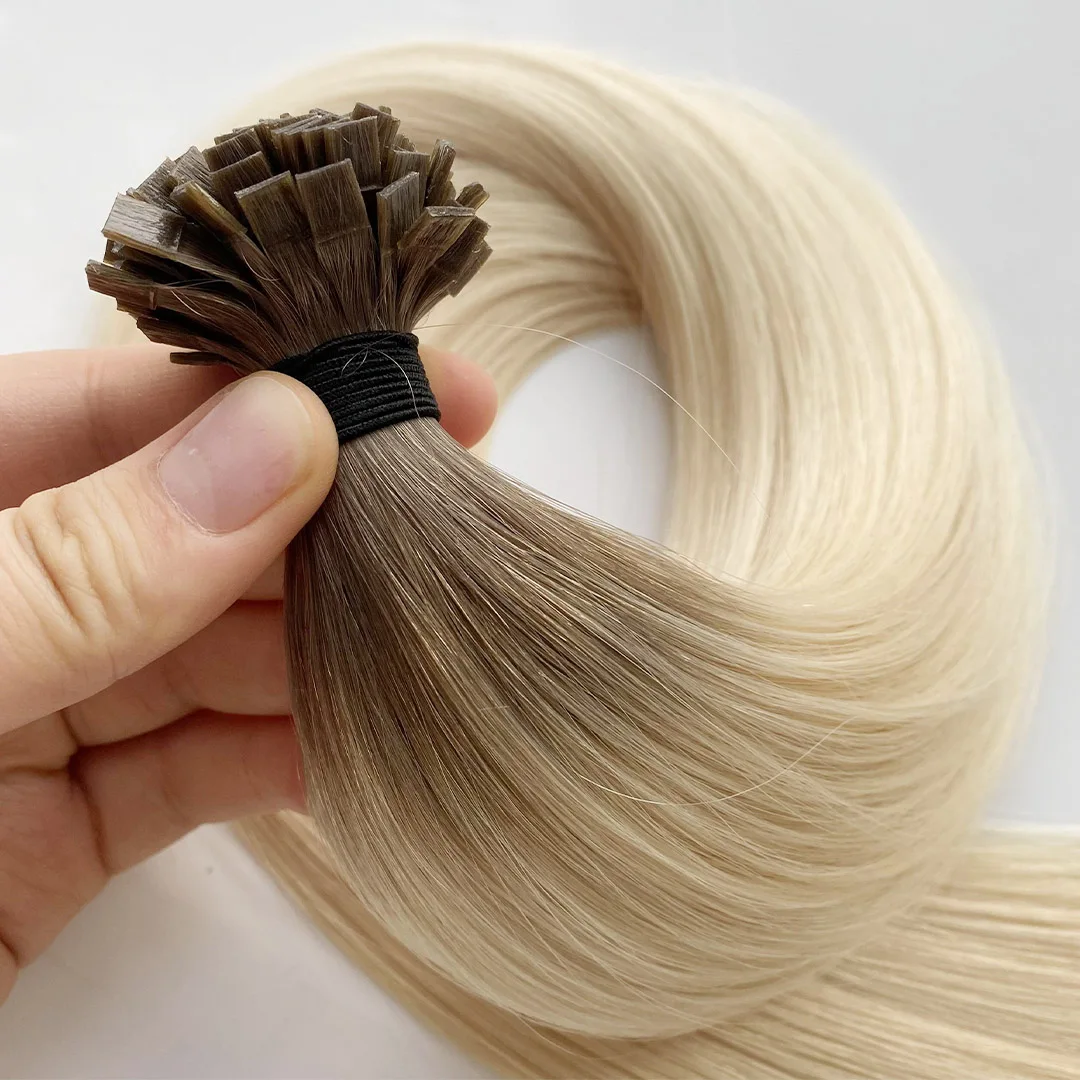Professional Factory Russian Hair Double Drawn  Flat tip remy Keratin tip hair extension