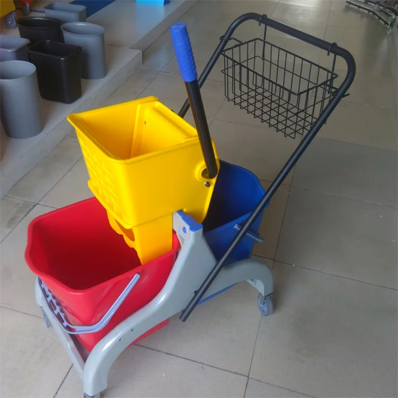 Hotel Plastic Service Cleaning Trolley Janitorial Trolley Cart Multifunction Cleaning Cart For Hospital