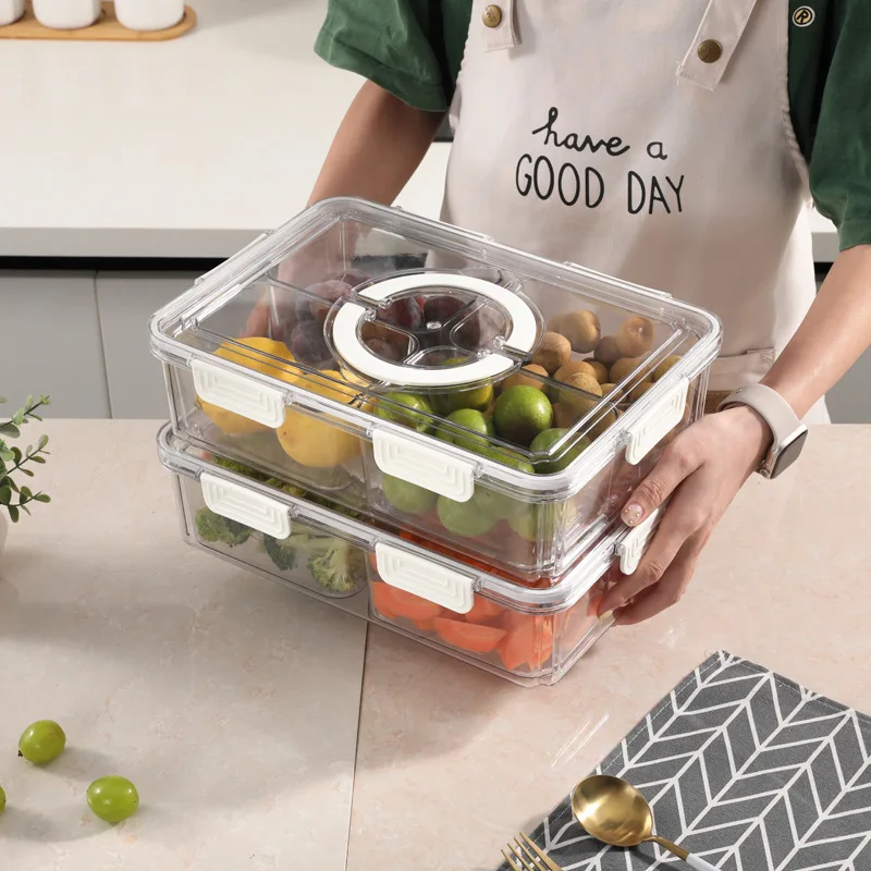 Wholesale Airtight Fruit Food Storage Containers Serving Tray with Lid