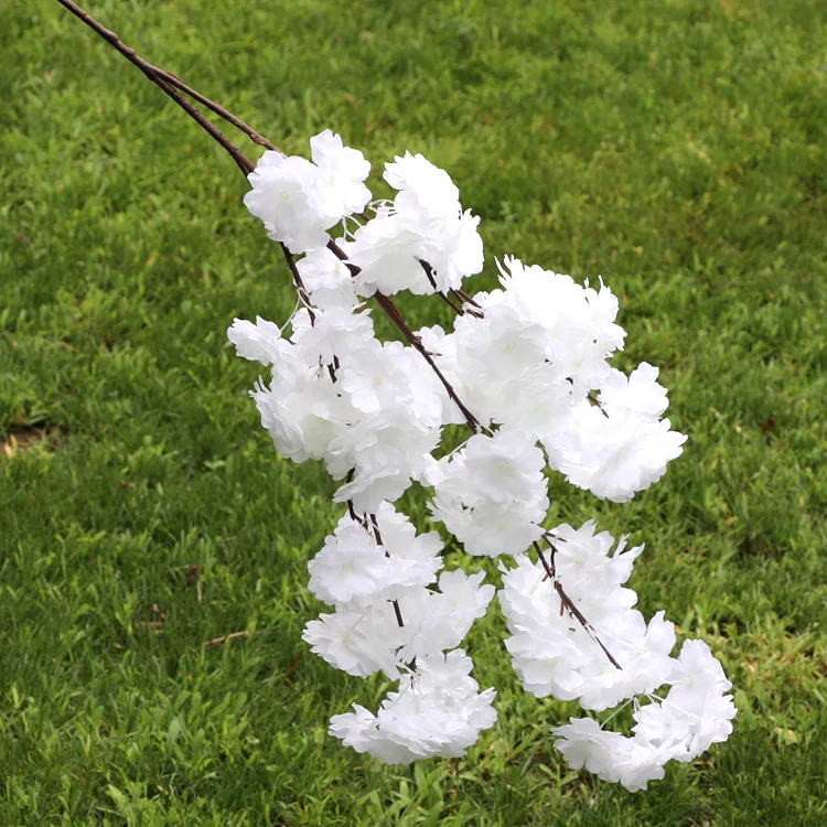 Artificial Bunga Red Cherry Blossom Flower Flor De Cerejeira Sakura for Wedding Centerpieces