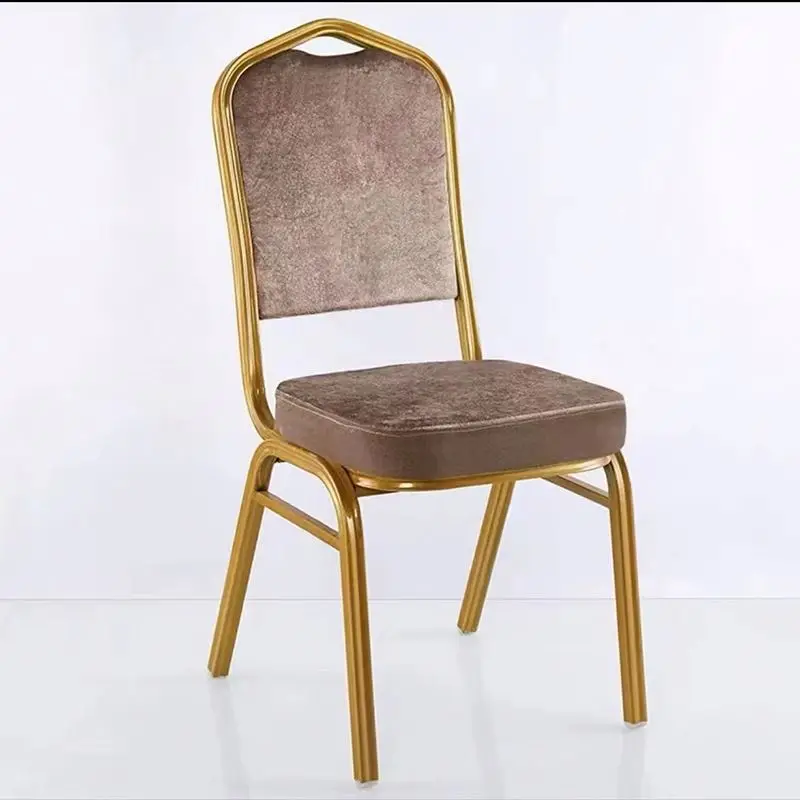Popular Design Best Fabric Stackable Rental Gold Metal Iron Steel Wedding Banquet Hall Hotel Chairs