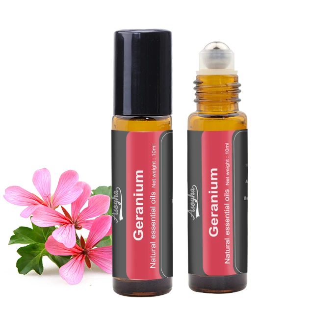 Bulk Premium Skin Direct Care Oil 10ml Geranium Roll On Aromatherapy Essential Oil For Body Massage