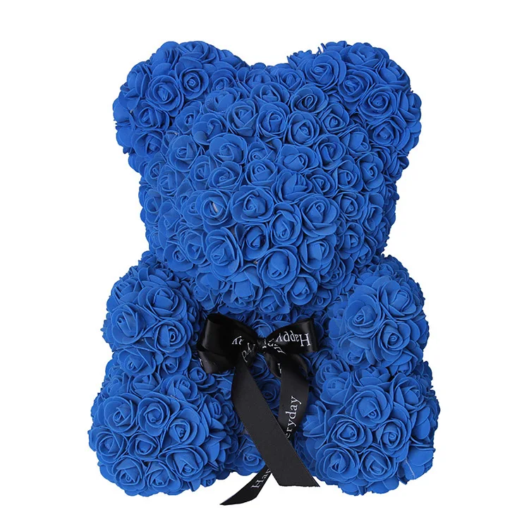 Popular And Premium Rose Flower Teddy Bear In Clear Gift Box